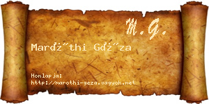 Maróthi Géza névjegykártya